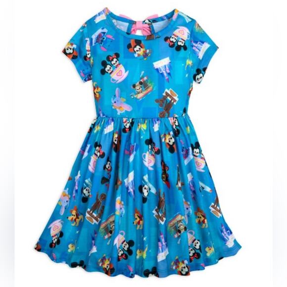 Disney Parks Dress Girls by Joey Chou Medium fit flare characters fantasyland - Picture 1 of 10